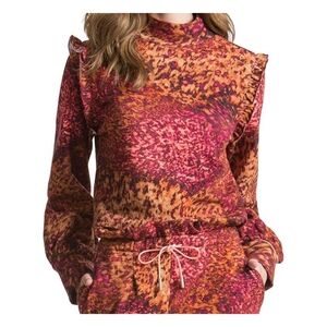 Juicy Couture large long sleeve beachwood top with ruffles